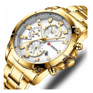 CURREN 8360 Montre-bracelet à quartz dorée de luxe pour homme, montre de mode décontractée et professionnelle pour hommes, Montre Reloj Homme Hombres Uhr - Product Image 1