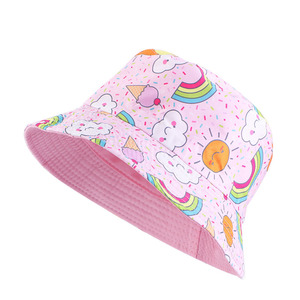 Sombrero de playa de verano de doble cara con estampado de dibujos animados para niños, sombrero de lavabo transpirable para ropa informal de bebé - Product Image 5
