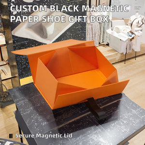 <span class=keywords><strong>Caja</strong></span> de regalo creativa plegable de <span class=keywords><strong>origami</strong></span> naranja con asa - Product Image 2