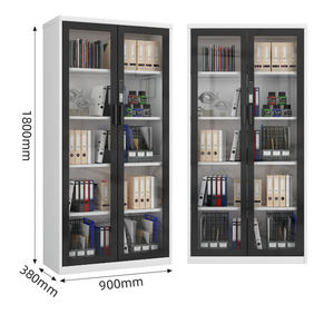 제조 1800*900*400 유리 문 금속 선반 강철 보관 책 - Product Image 2