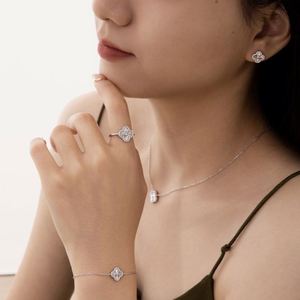 Dylam Fashion Fine Jewelry 925 Silver Link Chain 5A Cubic Zirconia Four Leaf <b>Clover</b> Flower Lucky Pendant <b>Bracelets</b> for Women - Product Image 2