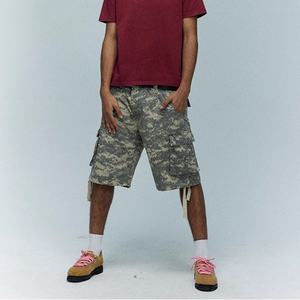Shorts Cargo Vintage 100% Coton pour Hommes, Style Streetwear, Camouflage Numérique, Décoration Ruban, Été, Unisexe, Vente en Gros - Product Image 5