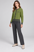 Cardigan en tricot jacquard personnalisé pour femmes, manches longues, col rond, boutons, pull élégant, fabricant de tricots en gros