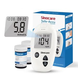 เครื่องวัดระดับน้ำตาลในเลือด <span class=keywords><strong>Sinocare</strong></span> <span class=keywords><strong>Safe</strong></span> <span class=keywords><strong>Accu</strong></span> ใช้ได้กับแผ่นทดสอบ 50 แผ่น ใช้พลังงานไฟฟ้า - Product Image 6