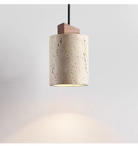 Moderne Holz-Deckenleuchte Moderne Schlafzimmer-Steinlampe <span class=keywords><strong>VEKO</strong></span> Travertin Pendelleuchte - Product Image 5