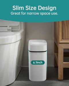 <span class=keywords><strong>Corbeille</strong></span> à papier électrique intelligente automatique pour toilettes domestiques avec couvercle, bac à papier toilette intégré, vente en gros - Product Image 4