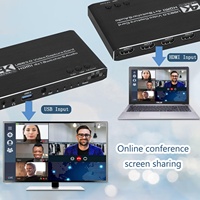 Carte de capture audio-vidéo SYONG NEW 4 en 1 avec affichage quadruple, HDMI, USB 3.0 pour l'enregistrement de jeux, la diffusion en direct et la diffusion télévisuelle