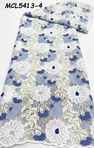 Dentelle en coton de style Dubaï avec strass, tissu nigérian en dentelle de coton et cordon de chiffon, idéal pour les robes féminines - Product Image 5