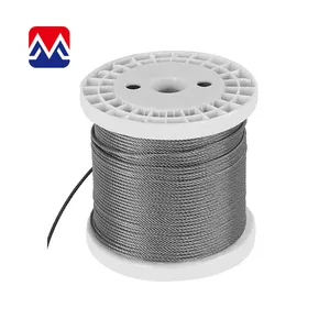 Nhà Máy Chất Lượng Tốt 302 304 Dây Thép Không Gỉ Max Power 7 Sợi Siêu Mềm Dây 316 Thép Không Gỉ Với PVC