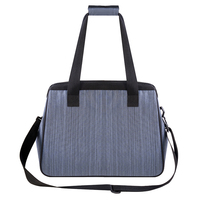 Sac isotherme portable pour pique-nique 2 personnes avec compartiment réfrigérant, bandoulière amovible, poignée de transport, fermeture éclair frontale, réutilisable et léger