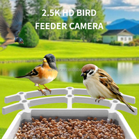 Accesorios para Aves, Bebedero y Comedero para Mascotas, Comedero para Aves de Metal con Energía Solar, Impermeable IPX5, con Cámara de Reconocimiento por IA y Baño para Aves