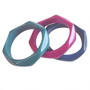 Best Trendy Acrylic Resin <b>Bangle</b> <b>Bracelets</b> Vintage With Turquoise And Black Patterns Fancy Unisex Fashion Jewelry Wedding Woman - Product Image 5