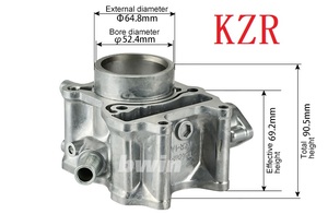 Kit Blocco Cilindro KZR 52.4mm con Pistone e Fasce Elastiche per Moto HONDA CLICK125/VARIO <span class=keywords><strong>TECHNO</strong></span> 125/PCX125/AIR BLADE 125 - Product Image 5