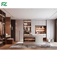 Armoire de chambre moderne et minimaliste, placard de rangement sur mesure, porte coulissante, entièrement en aluminium, portes en verre trempé du sol au plafond