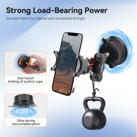 Kit de montage de voiture à ventouse pour pince de téléphone universelle Mechrig avec bras magique à double tête sphérique à 360 ° et support à ventouse