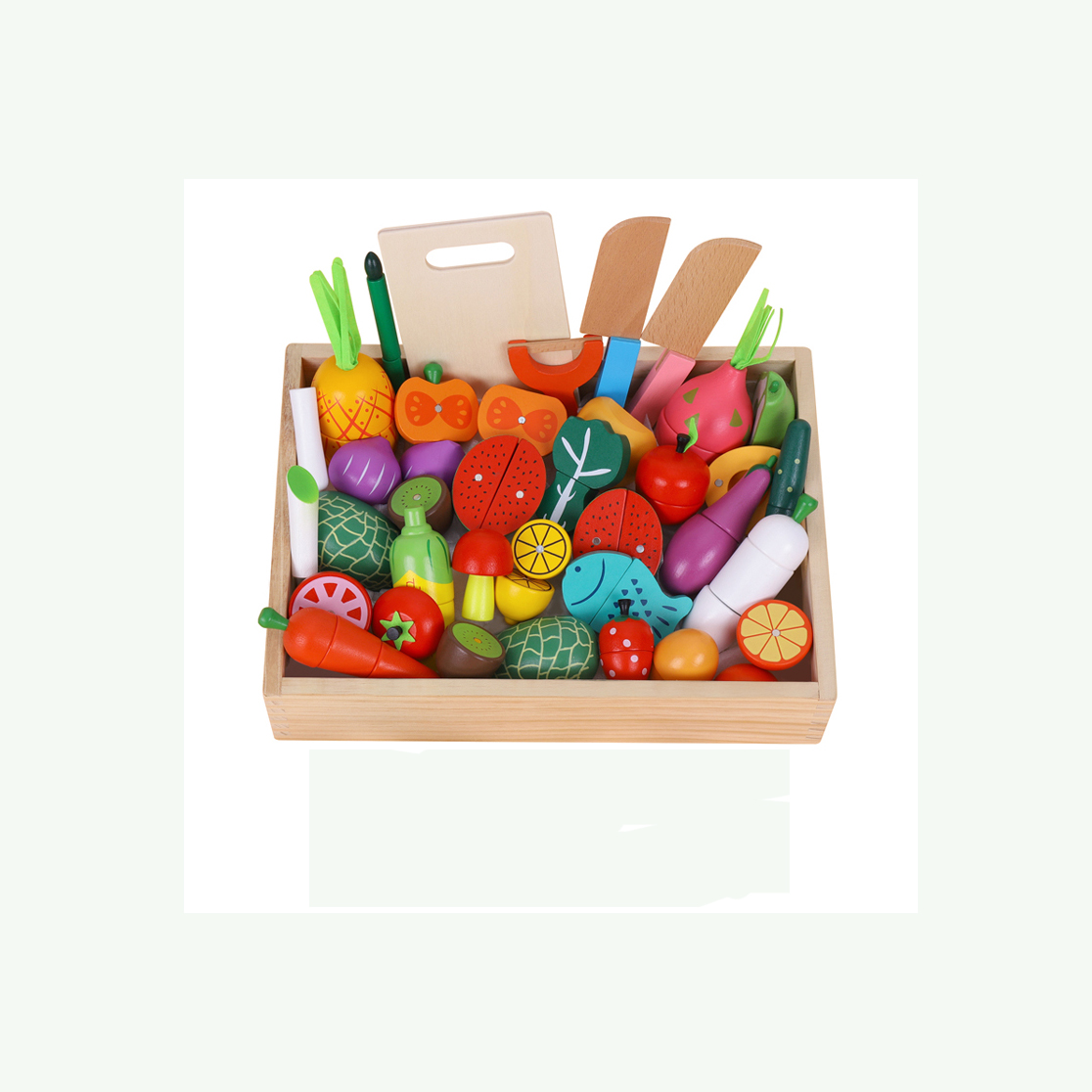 Оптовая продажа детский деревянный послеобеденный чай торт игрушки кухонная посуда набор игрушек для еды