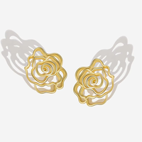 Edle Schmuckstücke 925 Sterling Silber Hohle Rosenblüten-Ohrstecker für Damen Dropshipping-Produkte