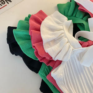 2024 Женская Летняя трикотажная камисоль, женский укороченный эластичный Топ без рукавов с карамельным бантом - Product Image 4