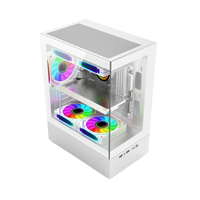 AntarcChill Wholesale Pc Case Atx Gaming Cases White MATX Mid Tower Gamer Case Micro ATX Casing Tempered Glass Computer Chassis