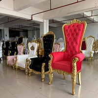 Chaise de chef de tribu de style européen de luxe rose et or 2020, bois massif de haute qualité avec 5 ans de garantie