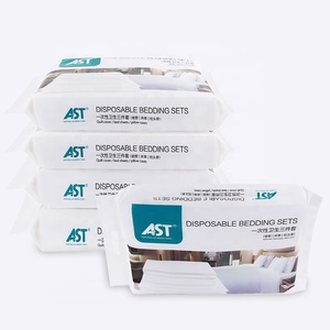 Customized Bedding Sets Disposable Non-Woven <strong>Bed</strong> <strong>Spreads</strong> Sets Twin Queen <strong>King</strong> <strong>Size</strong> Bedroom Polyester DOT Simple Nonwoven 4 PCS - Product Image 1