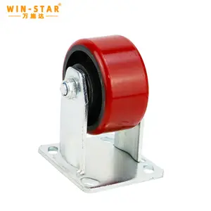 Roulettes industrielles WINSTAR Red 4/5/6/8 pouces en polyester, roulettes de 300kg à vendre