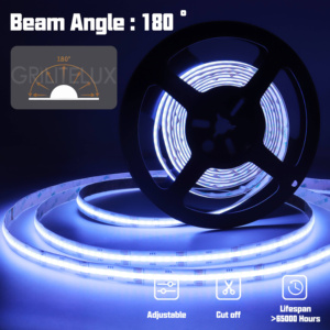 RGBCCT COB <b>LED</b> Strip 24V 840 <b>LEDs</b> High Density Dotless Tunable White Tape for Smart Home Interior Design Projects - Product Image 4