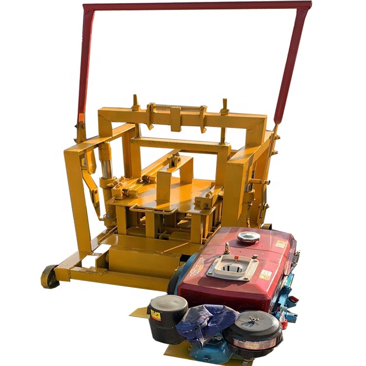Mobile interlocking hollow manual concrete block small cement Diesel brick making machine price