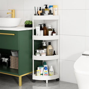 Étagère d'<span class=keywords><strong>angle</strong></span> triangulaire multi-niveaux pour salle de bain, cuisine, salon, chambre – Idéale pour ranger aliments, collations et livres - Product Image 6