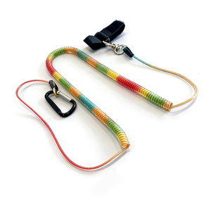 Accessoires de pêche : Lanière de sécurité rétractable en PU avec cordon en coton coloré, corde anti-perte à ressort pour équipement de pêche - Product Image 3