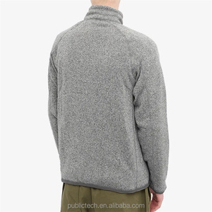 OEM personnalisé 10oz polaire poche poitrine zippée 1/4 sweat-shirt zippé pour hommes - Product Image 3