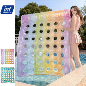 Tumbona inflable flotante con anillo de natación, cama flotante portátil para adultos, para uso en piscinas al aire libre. - Product Image 5