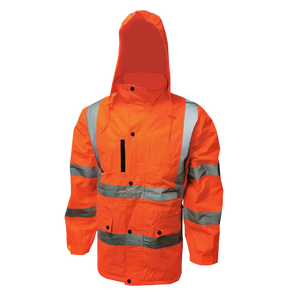 Tuta <span class=keywords><strong>da</strong></span> Lavoro Impermeabile Riflettente Hivi 100% Oxford per <span class=keywords><strong>Uomo</strong></span>, Protezione Arancione Fluorescente - Product Image 1