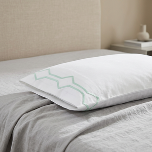 Housse de couette en soie artisanale Amara Serene Symphony - Couvre-lit de qualité 300 fils/cm² fait main, vert sauge/bleu automne, moderne, lavable - Product Image 2