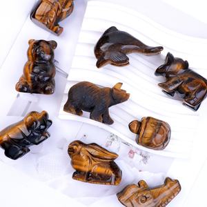 Toptan 2-5 cm hayvan oyma el sanatları oyma el Mini kaplan gözü taş hayvan süs ev dekorasyon için - Product Image 2