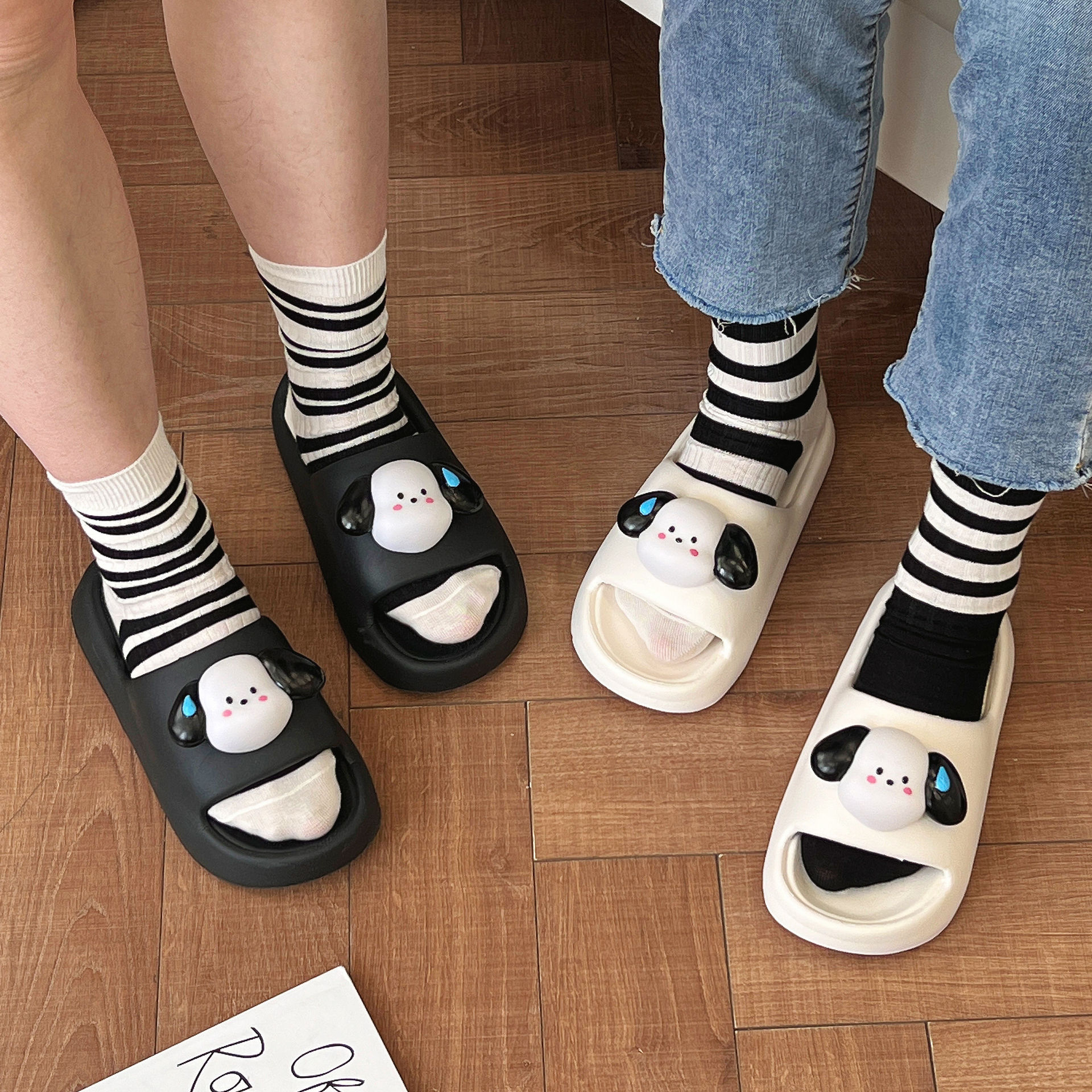 Cute Puppy Cartoon Super Soft Platform Slippers Thick Sole Sandals Shoes Women Slides