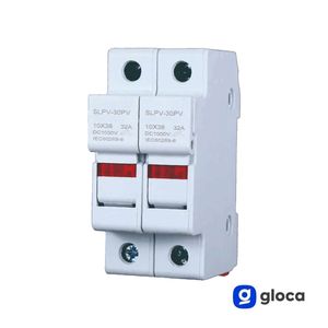 Base cilíndrica para portafusibles Gloca RT18-32 2P DIN 10x38mm AC DC - Product Image 2