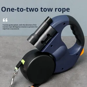 Wholesale Dual Head LED <b>Light</b> Pet Leash Automatic Extendable Walking Traction <b>Rope</b> with for Dog & Camping Furniture - Product Image 3