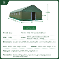 Tente de camouflage à structure en acier, abri de terrain robuste pour l'extérieur, modulaire, imperméable, résistante au vent, quatre saisons, 30 places, écologique
