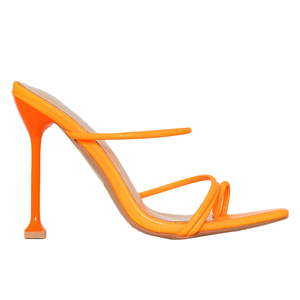 <span class=keywords><strong>Sandali</strong></span> con <span class=keywords><strong>tacco</strong></span> alto sexy arancione neon personalizzati per donna - Product Image 2