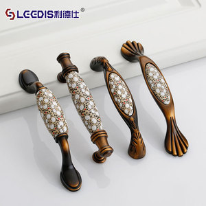 LGEDIS Chinese Style <b>Ceramic</b> Cabinet Handles Zinc Alloy Bar Shape Durable Furniture Hardware <b>Drawer</b> Wardrobe Door <b>Knobs</b> - Product Image 2