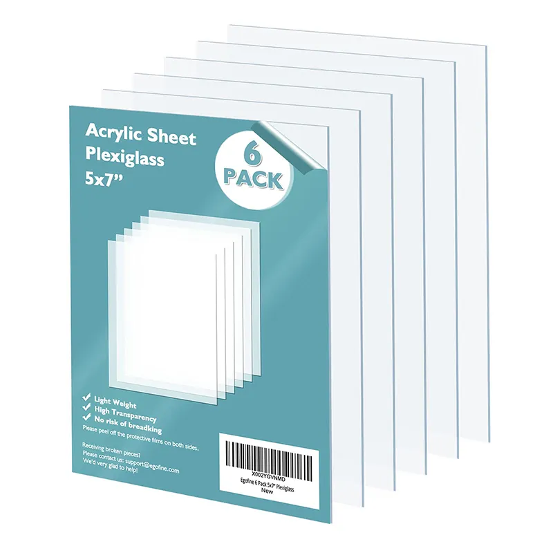 5X7 Inch 0.04 ''Dikke Custom Plancha De Acrilico Plexiglas Sheets Clear Plastic Transparante Organische Glas Gegoten Acryl lakens