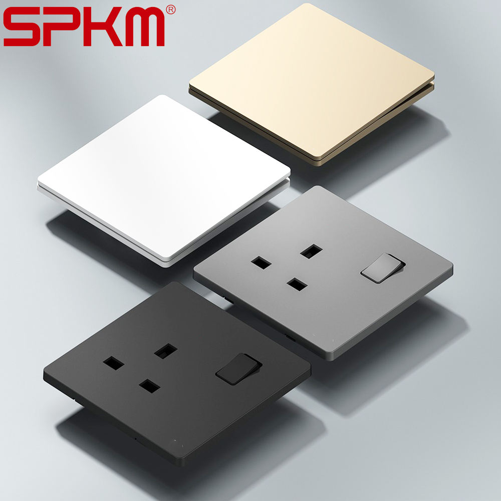 Factory Wholesale / UK Standard Wall Socket Switch / PC Panel / Skin-friendly Feel / Scratch-resistant / 10A 16A 250V Ultra-thin