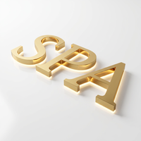 Fabricant de panneaux rétroéclairés LED personnalisés, lettres en acier inoxydable 3D miroir, logo lumineux pour salon, barbier, réception