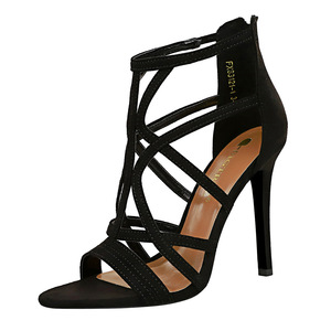 Sandalias <span class=keywords><strong>de</strong></span> Tacón Alto con Tiras Sexys para Mujer, Zapatos <span class=keywords><strong>de</strong></span> Tacón Fino <span class=keywords><strong>de</strong></span> Moda para Chicas, Tallas Grandes - Product Image 2