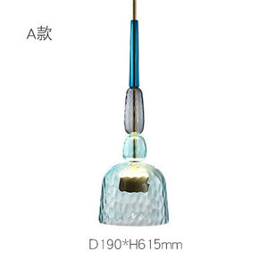 Nordic-Style Single-Head Minimalist Glass Colorful Candy Chandelier for Living Room <b>Dining</b> Room Bedroom Bar Available Middle - Product Image 4