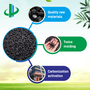 Enxofre impregnado KOH NaOH Ácido fosfórico Potássio óxido de cobre formaldeído pelotas cilindro colunar carvão ativado - Product Image 2