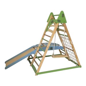 Xin Zhixing Wooden Climbing <b>Frame</b> For Kids 2-4 Years Indoor Outdoor Play Set With Slide And Swing <b>Oak</b> Material - Product Image 5