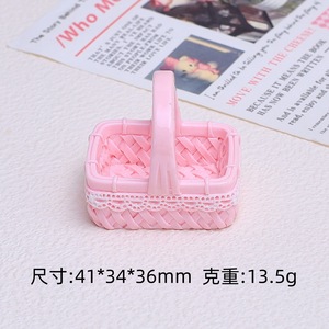 Panier à main en dentelle 3D, jouet alimentaire, accessoires faits main DIY, composants en résine à coller, kit de matériaux pour boucles de chaussures perforées - Product Image 6