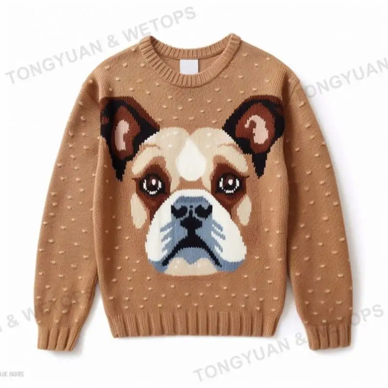 Sweater kardigan 100% katun kain wanita Mohair kasmir anjing hewan peliharaan Pullover rajut khusus untuk wanita wol Sweater ukuran besar